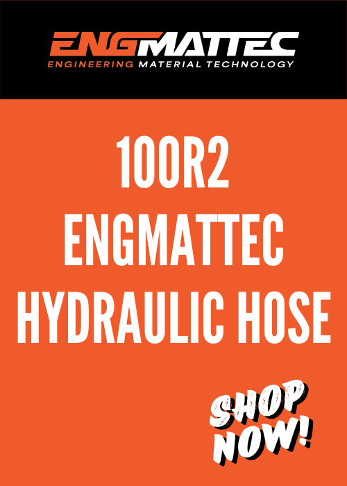 100R2 ENGMATTEC hydraulic hose with 2-wire construction, designed for high-pressure hydraulic applications, available across New Zealand