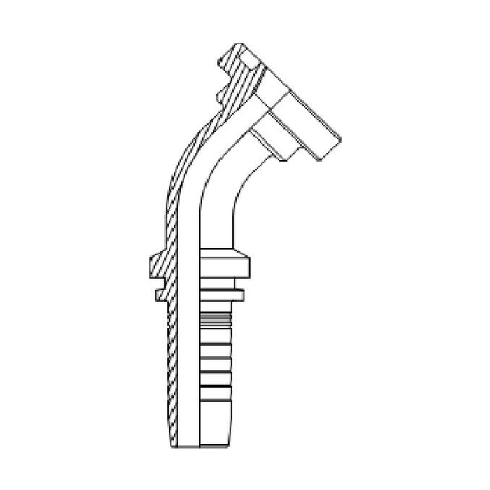 Hose Tail Barb Flange Code 62 90° Swept