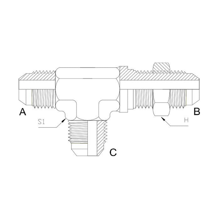 JIC Bulkhead Male Run Tee