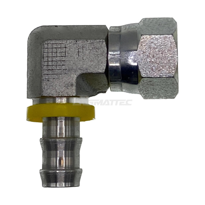 Hose Tail Pushlock JIC Female 90° Compact