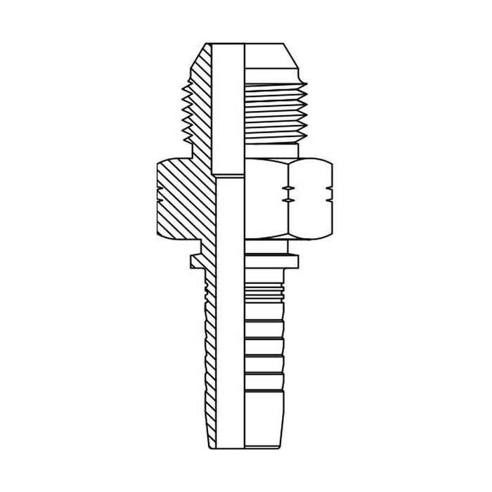 Hose Tail Barb Metric Komatsu Male Straight