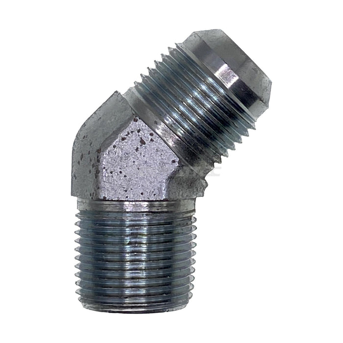 JIC Male x NPT Tapered Male 45° Compact