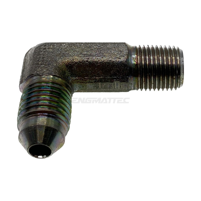 JIC Male x NPT Tapered Male 90° Extended