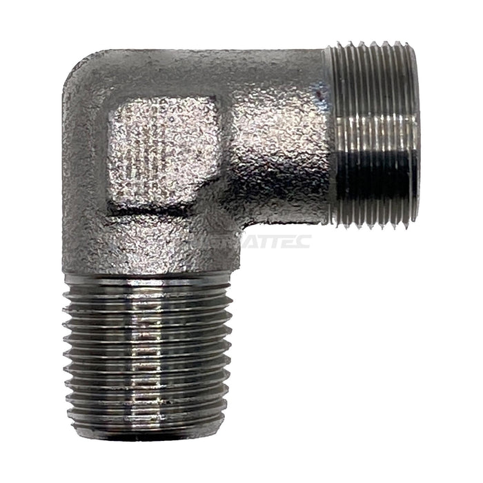 BSP Tapered Male x Metric Heavy Male 90° Compact