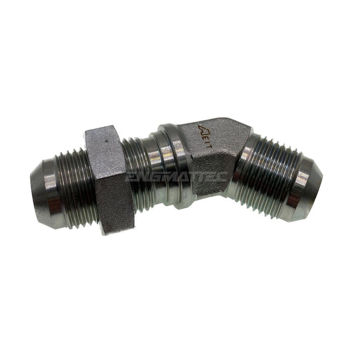 JIC Bulkhead Male x JIC Male 45° Compact