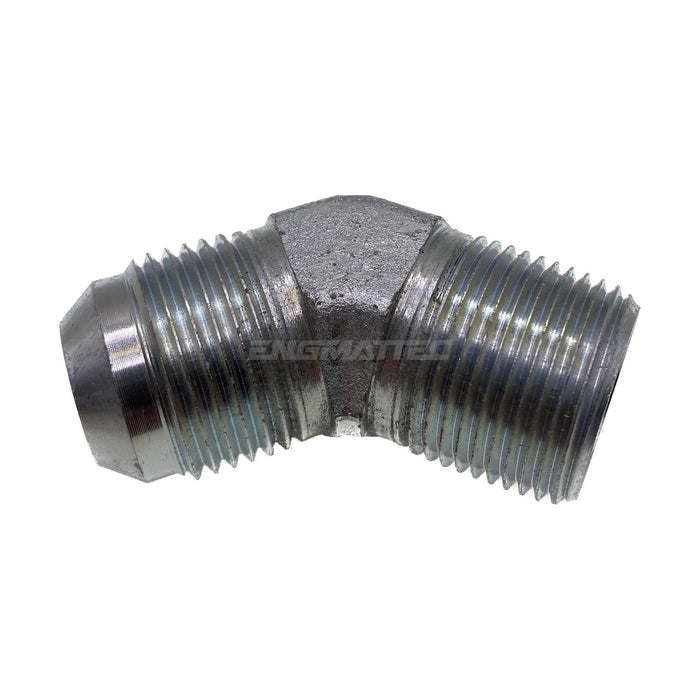 JIC Male x NPT Tapered Male 45° Compact