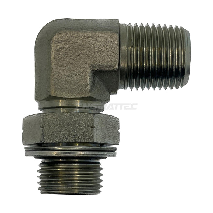 BSP Parallel Male x BSP Tapered Male 90° Compact