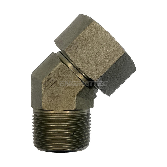 BSP Swivel Female x BSP Tapered Male 45° Compact