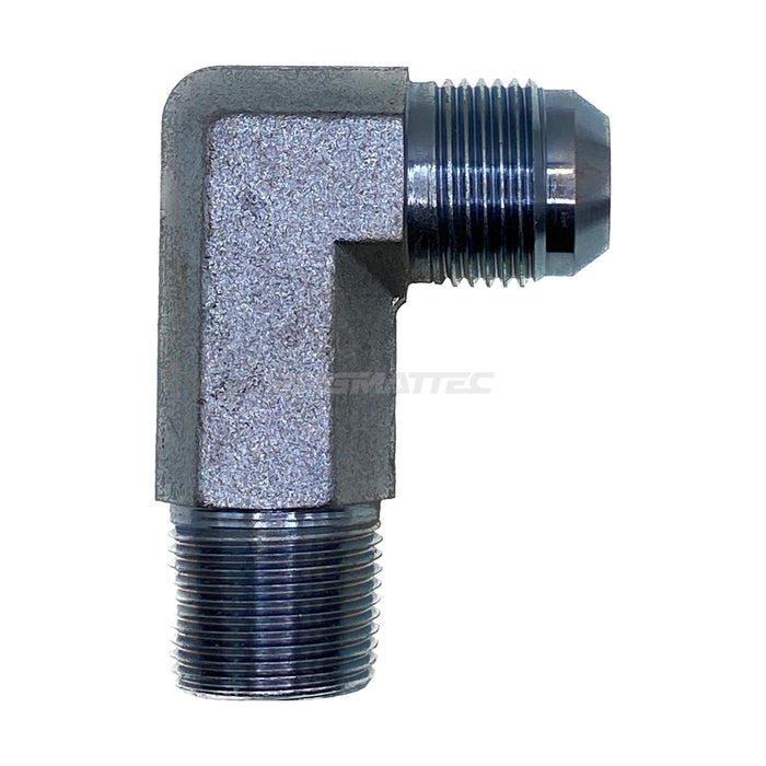 JIC Male x NPT Tapered Male 90° Extended