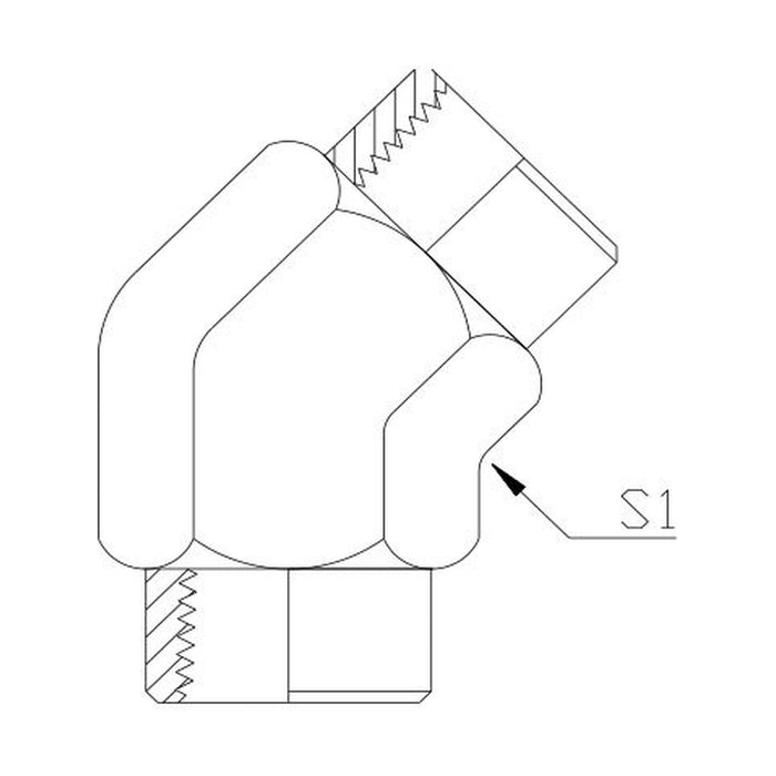 BSP Tapered Female x BSP Tapered Female 45° Compact