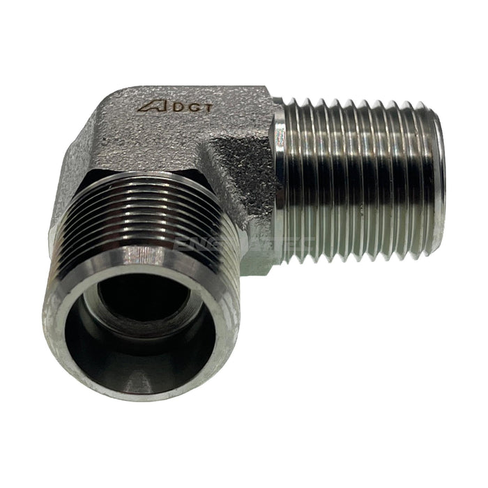 BSP Tapered Male x Metric Heavy Male 90° Compact
