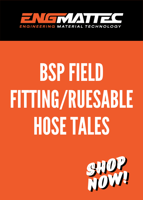 BSP field fittings and reusable hose tails, available in 90°, straight, and 45° options for versatile hydraulic connections, delivered across New Zealand.
