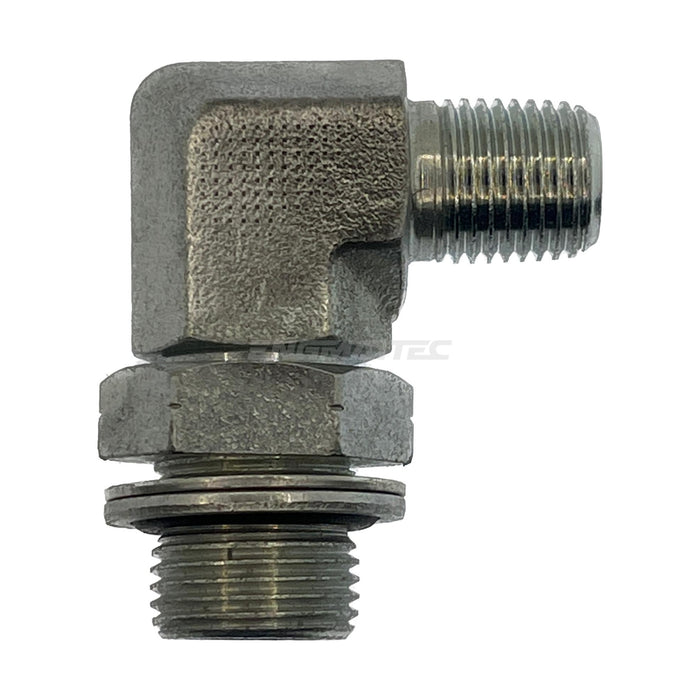 BSP Parallel Male x BSP Tapered Male 90° Compact