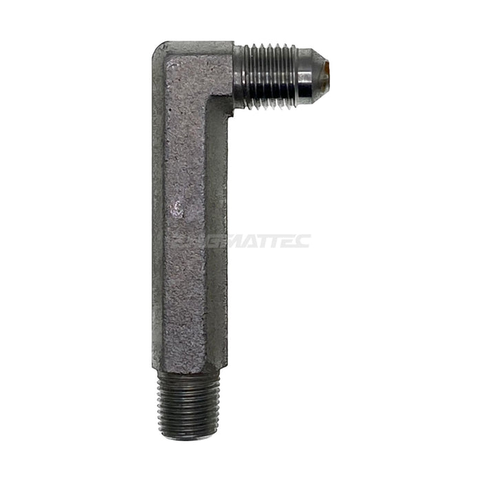 JIC Male x NPT Tapered Male 90° Extended