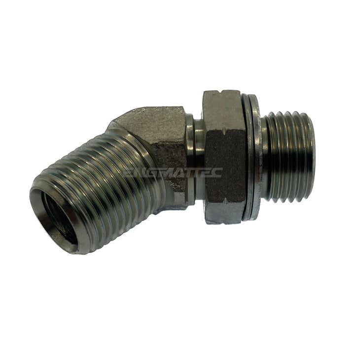 BSP Parallel Male x BSP Tapered Male 45° Compact