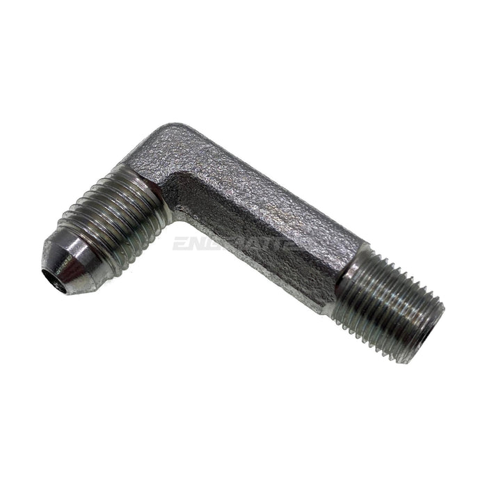 JIC Male x NPT Tapered Male 90° Extended