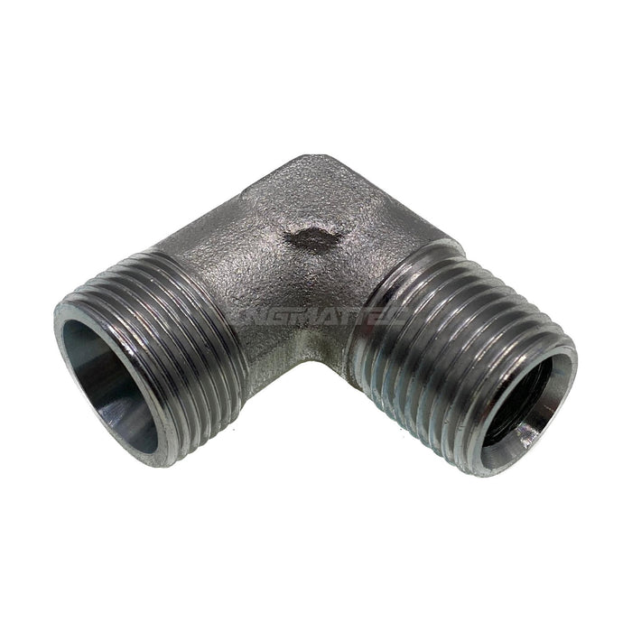 Metric Heavy Male x NPT Tapered Male 90° Compact
