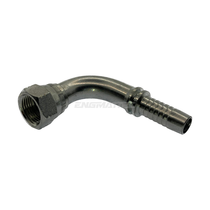 Hose Tail Barb JIC Female 90° Swept